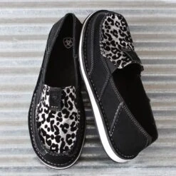Ariat Black Suede Silver Leopard Cruisers