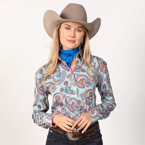 Blue And Orange Paisley Top