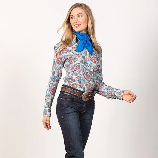 Blue And Orange Paisley Top - Image 2