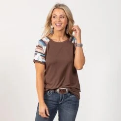Mocha Aztec Harper Top