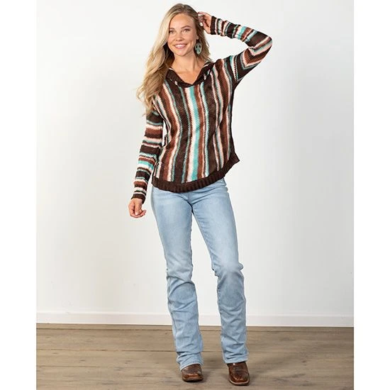 Rock & Roll Denim Chocolate Serape Hoodie - Image 2