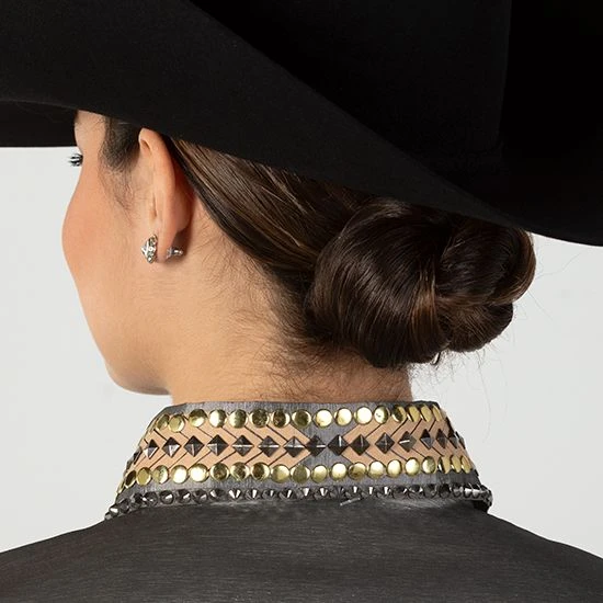 Silver Embellished Sheer Sleeve Show Blouse - Image 5