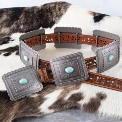 Ariat Turquoise Square Concho Belt