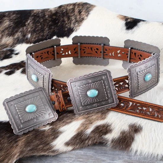 Ariat Turquoise Square Concho Belt