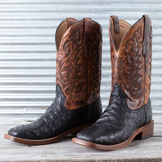 Corral Mens Black Full Quill Ostrich Boots