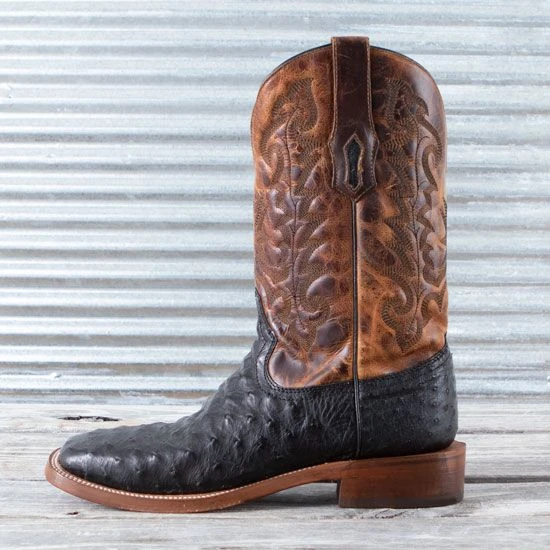 Corral Mens Black Full Quill Ostrich Boots - Image 2