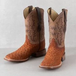 Justin AQHA Belmont Wild Brandy Full Quill Ostrich Boots