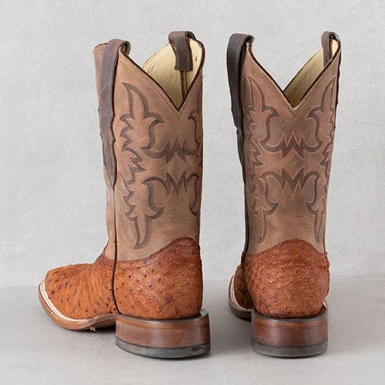 Justin AQHA Belmont Wild Brandy Full Quill Ostrich Boots - Image 5