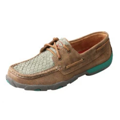 Twisted X Women's Bomber And Teal Fish Scale Look Driving Moc