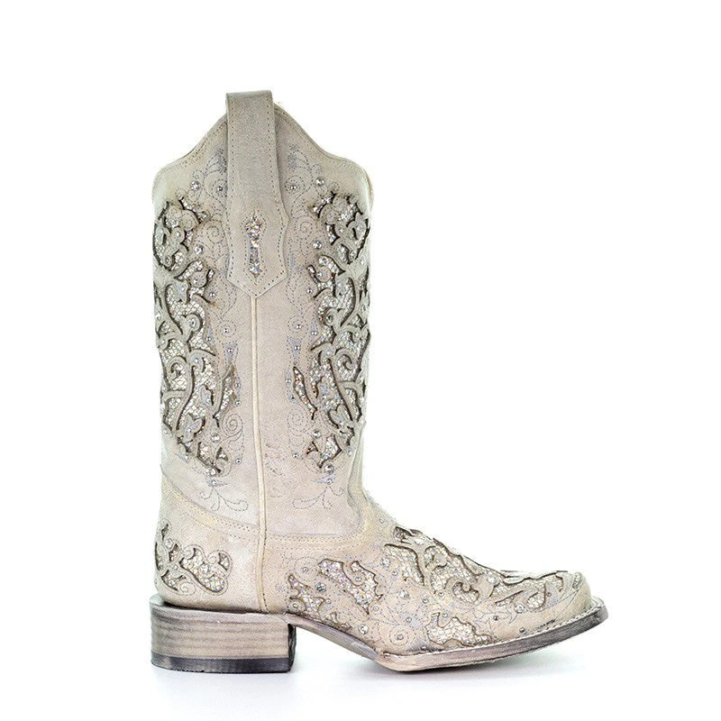 Corral Boots Corral White Glitter Inlay Boots - Image 4
